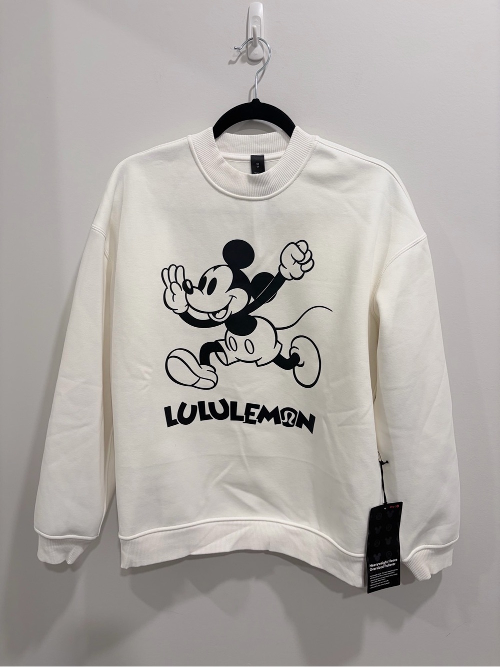 Disney × Lululemon Mickey Mouse Oversized Pullover Sweatshirt - White / Size XS - Picture 2 of 7